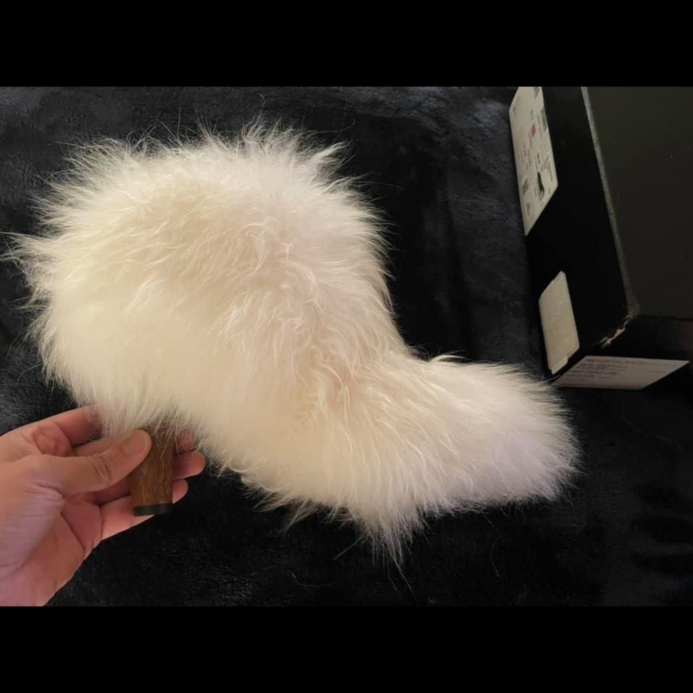 Chanel shearling furious ankle boots